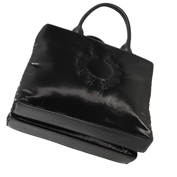 Geanta Shopper pentru femei din material sintetic negru cu doua compartimente Laura Biaggi BS1220G2301029 5