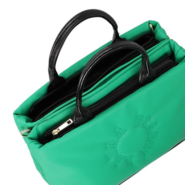 Geanta Shopper pentru femei din piele eco verde cu doua compartimente Laura Biaggi BS1220G2301025 3