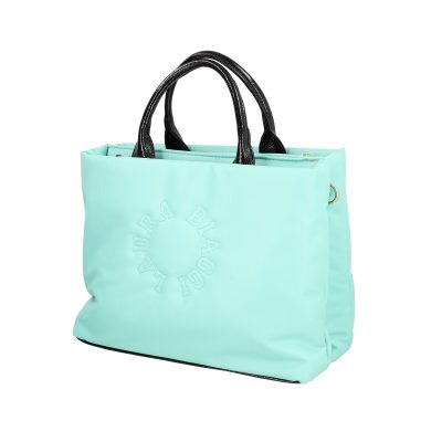 Geanta Verde - Geanta Shopper pentru femei din piele eco verde deschis cu doua compartimente Laura Biaggi BS1220G2301026