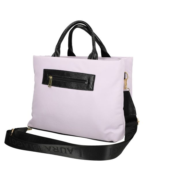 Geanta Shopper pentru femei din piele eco violet deschis cu doua compartimente Laura Biaggi BS1220G2301028 4