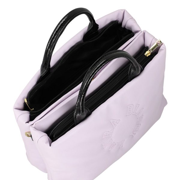 Geanta Shopper pentru femei din piele eco violet deschis cu doua compartimente Laura Biaggi BS1220G2301028 3