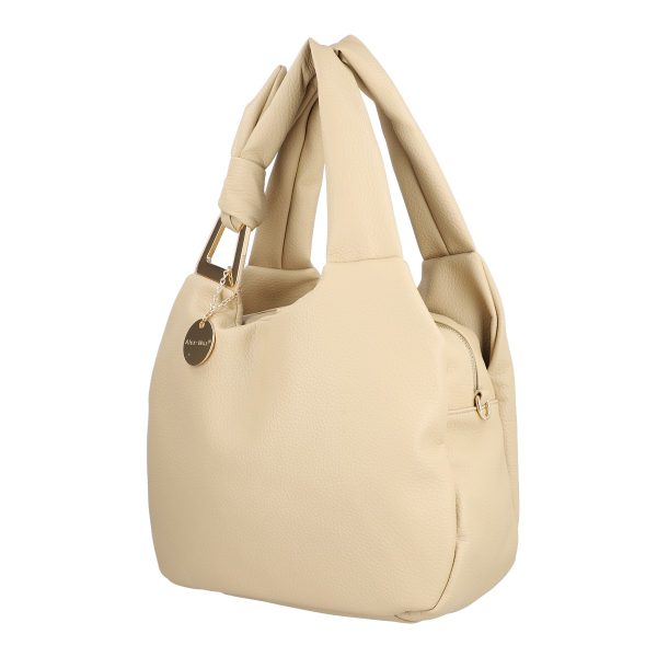 Geanta shopper piele ecologica bej de umar cu un compartiment Alex Max BS1306SH2301111 7