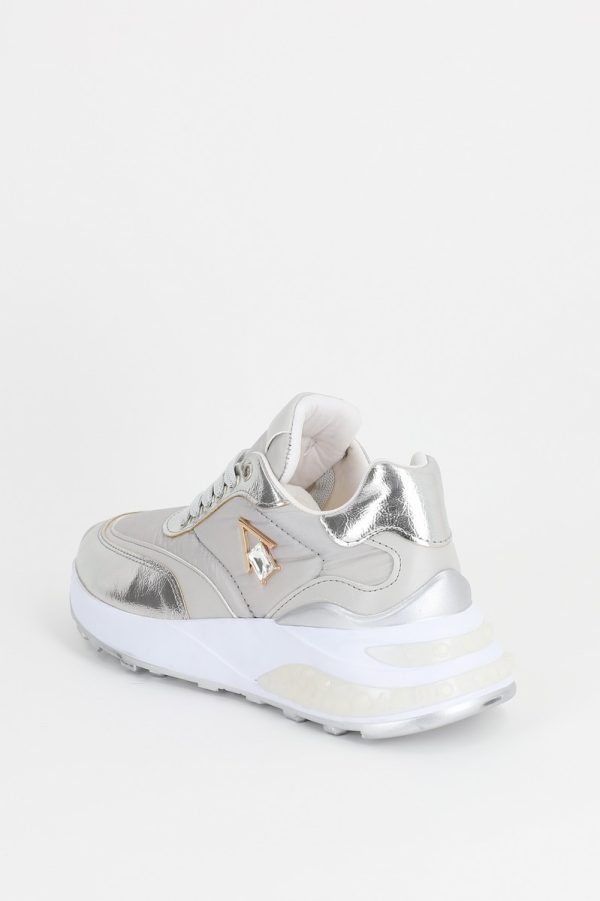 Pantofi Dama Sport cu Platforma si Material Textil Argintiu - BS022PSRO2301500 7