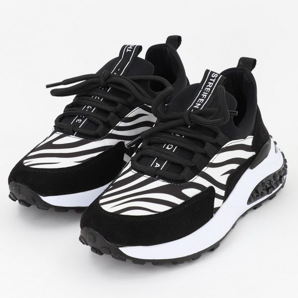 Pantofi sport material textil negru/alb cu platforma BS023PSRO2301515 8