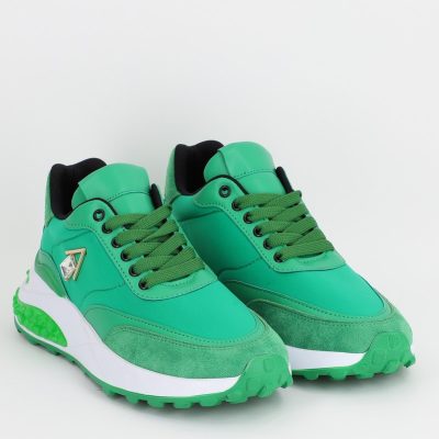 Pantofi Sport Dama - Pantofi sport material textil verde cu platforma BS022PSRO2301502