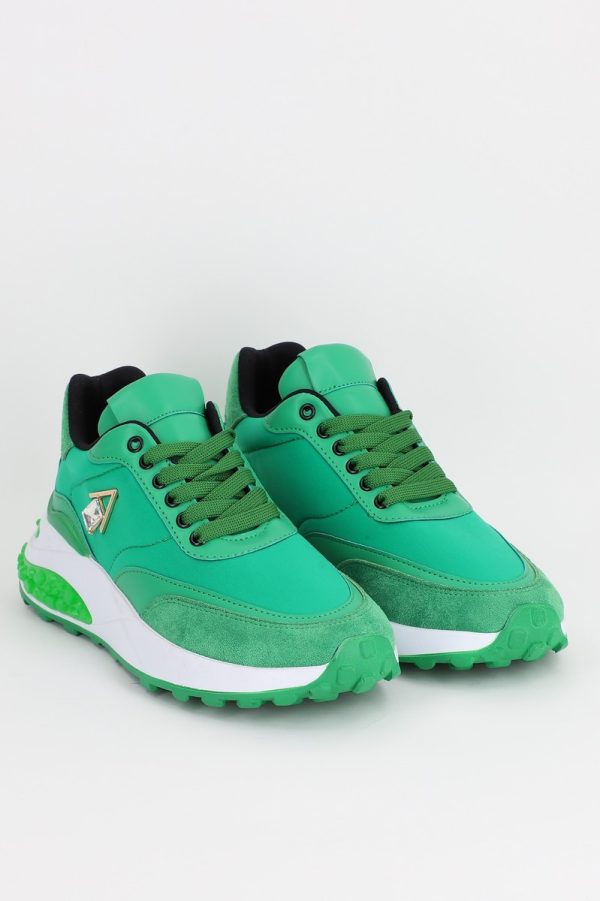 Pantofi sport material textil verde cu platforma BS022PSRO2301502 4