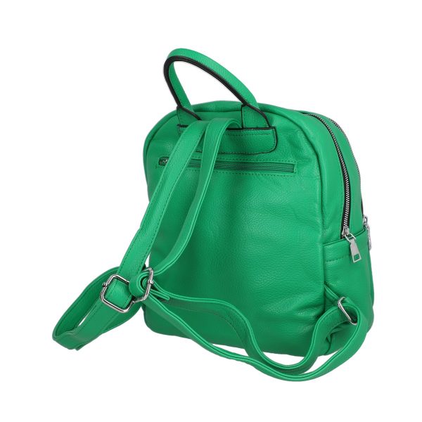 Rucsac piele ecologica verde cu buzunar frontal The Grace Bags BS2246RU2301187 4