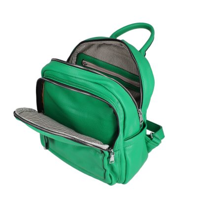 Rucsac piele ecologica verde cu buzunar frontal The Grace Bags BS2246RU2301187