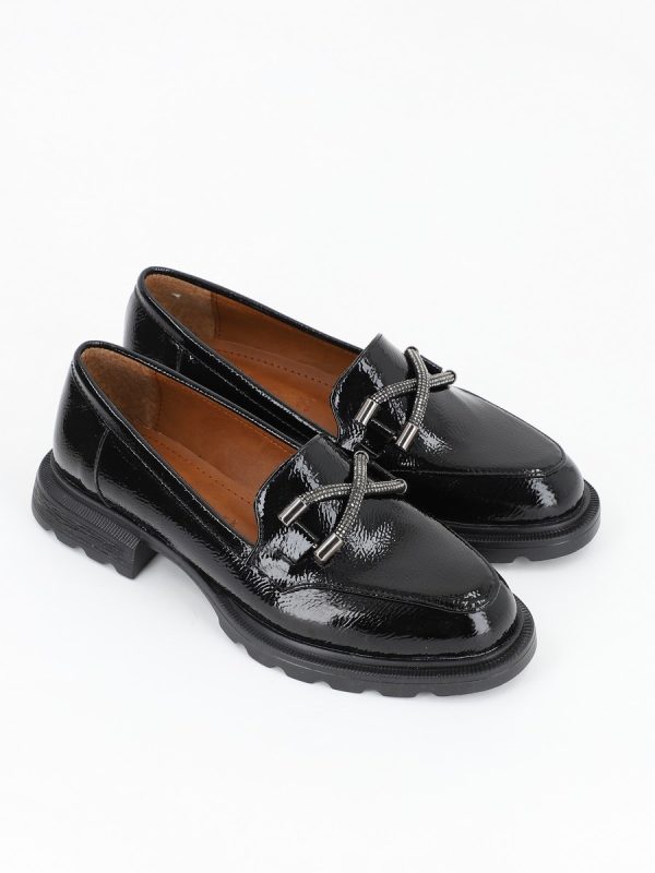 Mocasini Dama Piele Eco Negru Lucios - BS701PC2301621 8