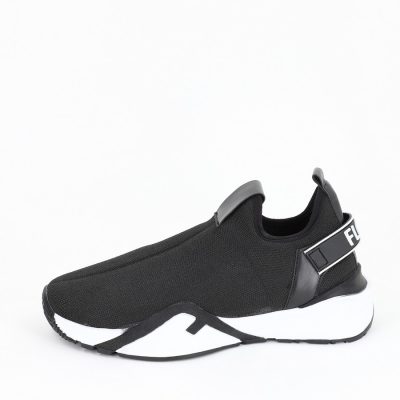 Incaltaminte Dama - Pantofi Sport din Material Textil Negru cu Talpa Alba - BS044PSRO2301535