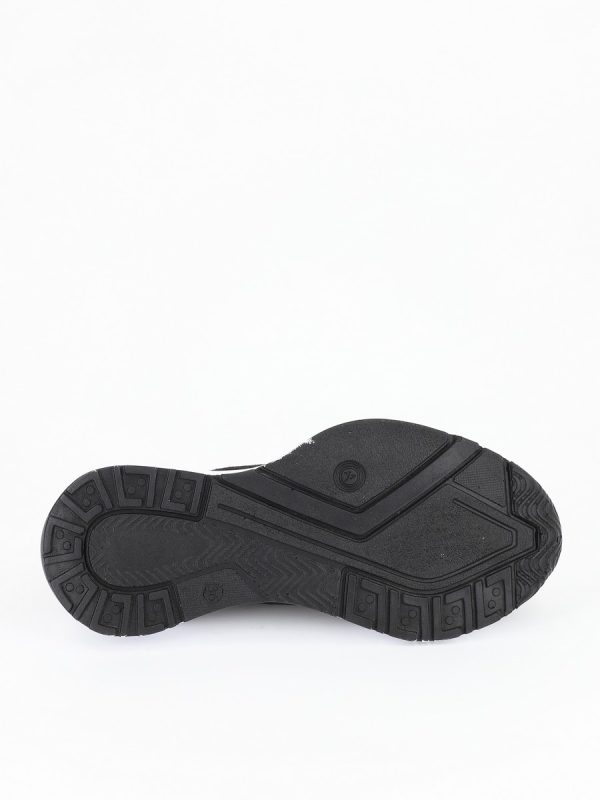 Pantofi Sport din Material Textil Negru cu Talpa Alba - BS044PSRO2301535 7