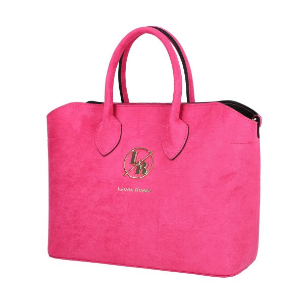 Geanta dama casual piele ecologică fuchsia aspect piele intoarsa Laura biaggi BS59CA2301252 5