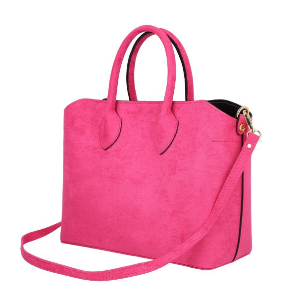 Geanta dama casual piele ecologică fuchsia aspect piele intoarsa Laura biaggi BS59CA2301252 6