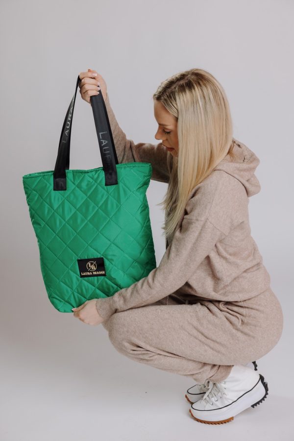 Geanta dama shopper verde material sintetic de umar Laura Biaggi BS127SH2301271 3