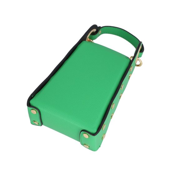 Gentuta Pentru Telefon de Dama din Piele Eco Texturata Verde cu Bretea din Lant Metalic - BS2300TM2301245 7
