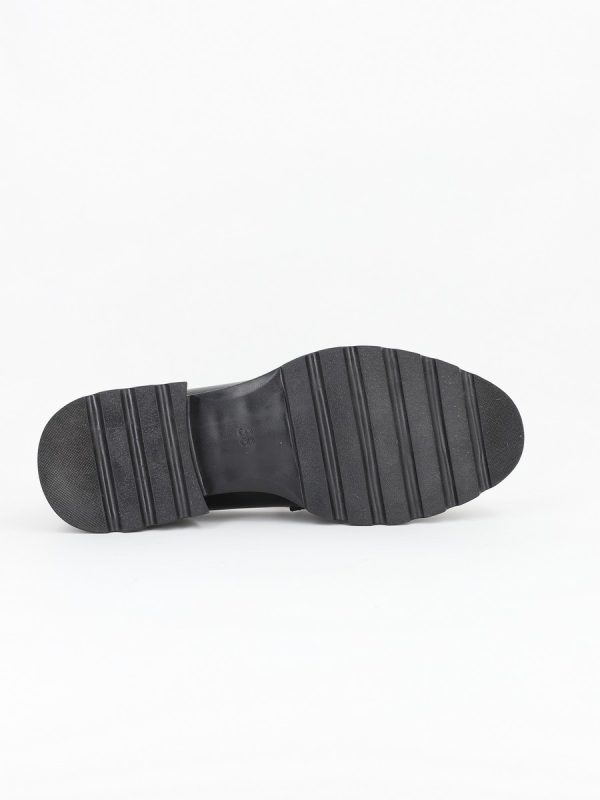 Pantofi Loafers Femei, Piele Eco, Negri, Varf Rotund - BS702PC2301616 9