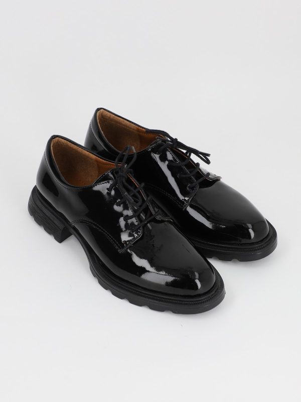 Pantof casual damă piele ecologica negru cu varf rotund BS707P2301595 5