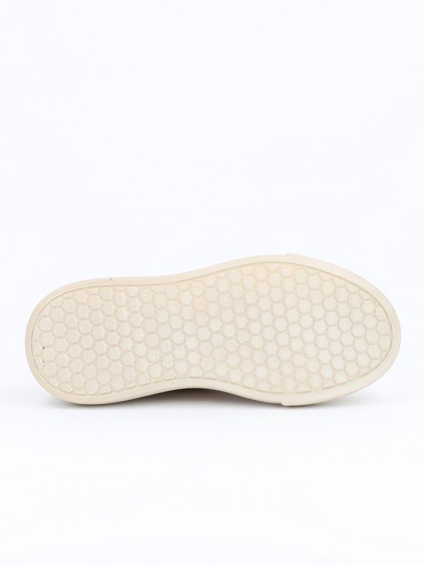 Pantof dama sport piele ecologica bej cu varf rotund BS0201PC2301627 8