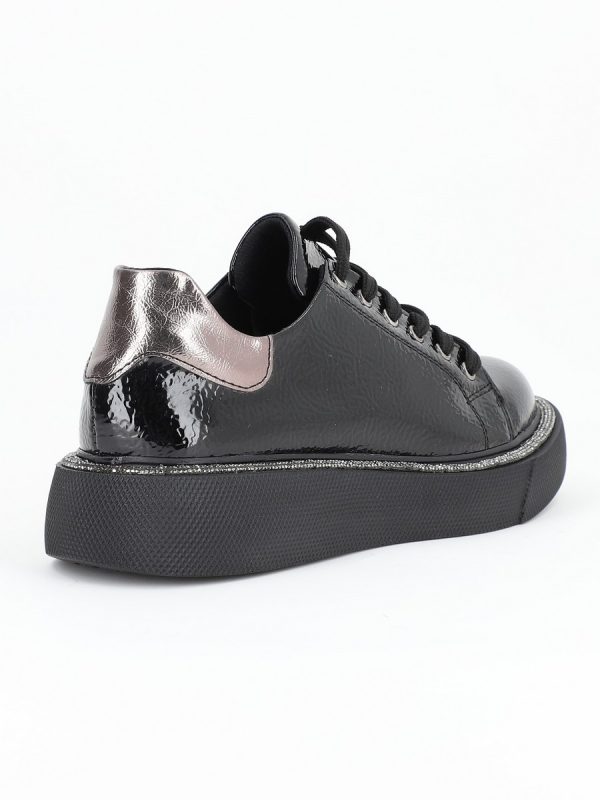 Pantof dama sport piele ecologica negru cu varf rotund BS0201PC2301625 11