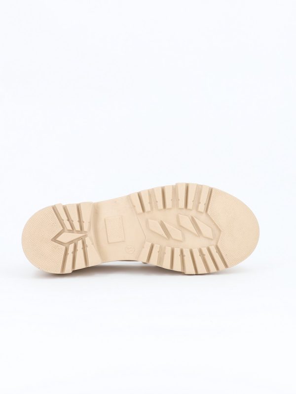 Pantofi loafers piele ecologica bej cu varf rotund BS201PC2301606 7