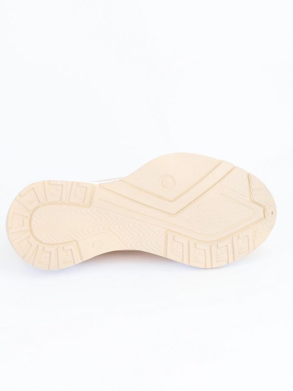 Pantofi sport material textil bej cu elemente design banda cu pietricele BS043PSRO2301522 4