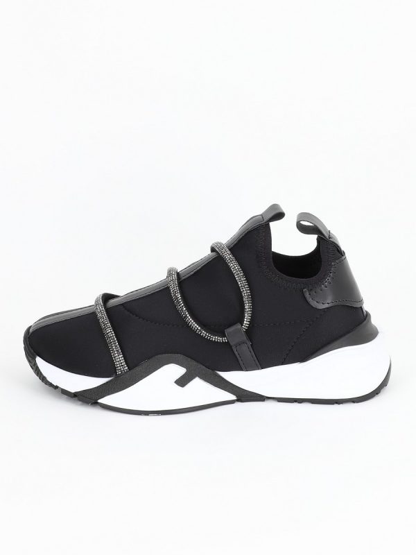 Pantofi sport material textil negru cu banda spirala pietricele BS041PSRO2301526 5