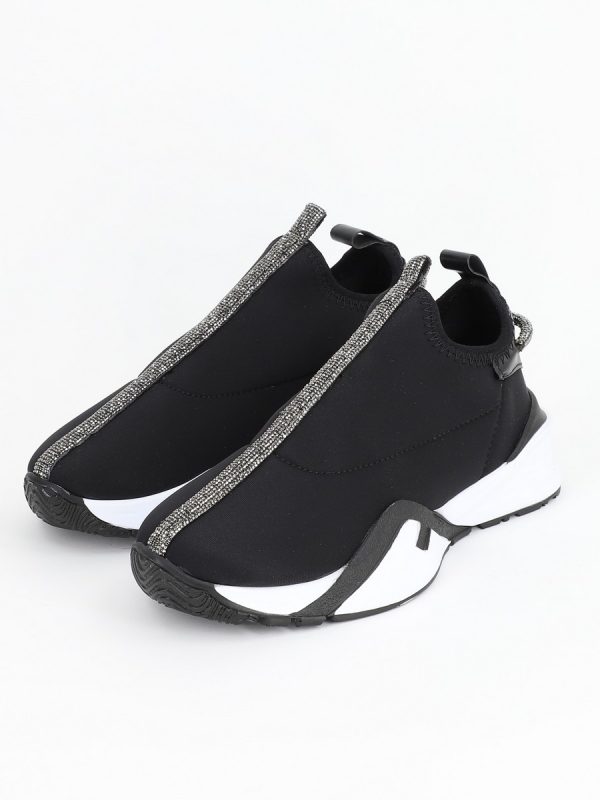 Pantofi sport material textil negru cu elemente design banda cu pietricele BS043PSRO2301521 3