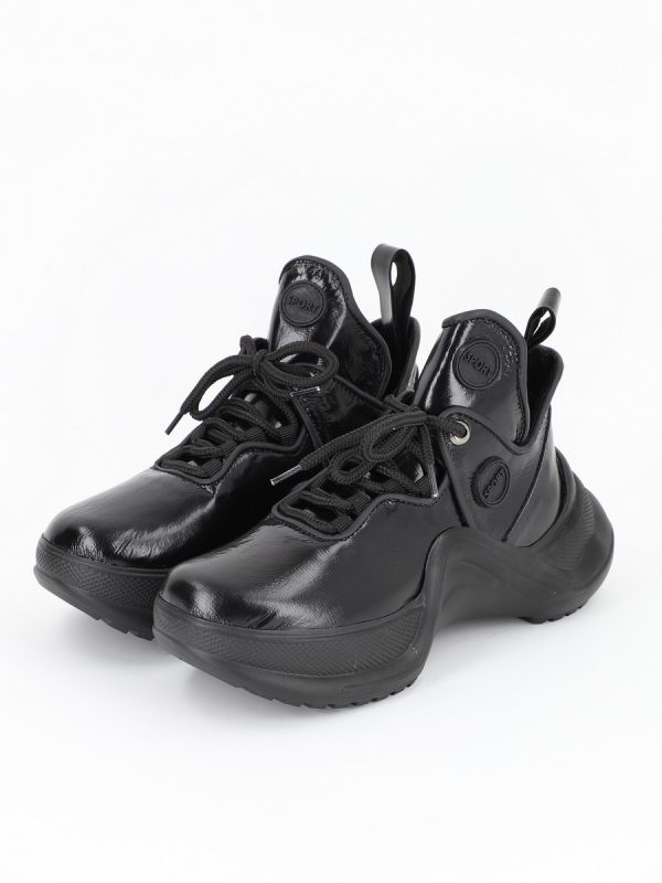 Pantofi sport piele ecologica negru cu platforma BS7035PSRO2301550 3