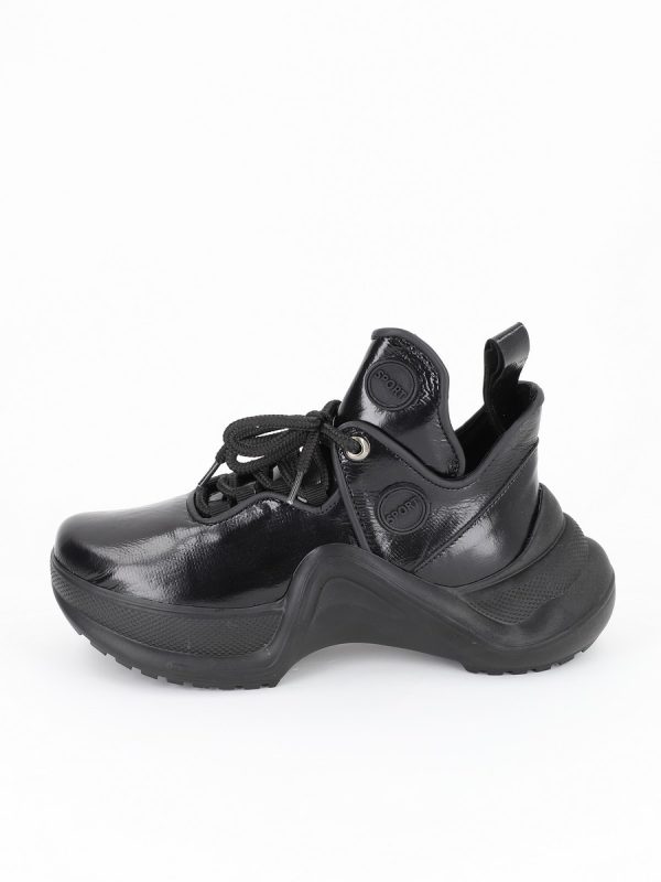 Incaltaminte Dama - Pantofi Sport din Piele Ecologica Negri cu Platforma - BS7035PSRO2301550