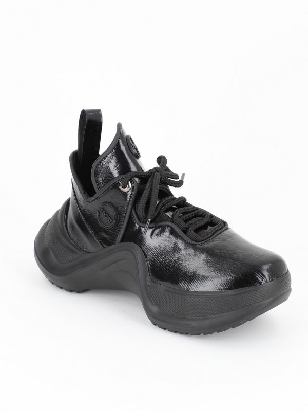 Pantofi sport piele ecologica negru cu platforma BS7035PSRO2301550 6