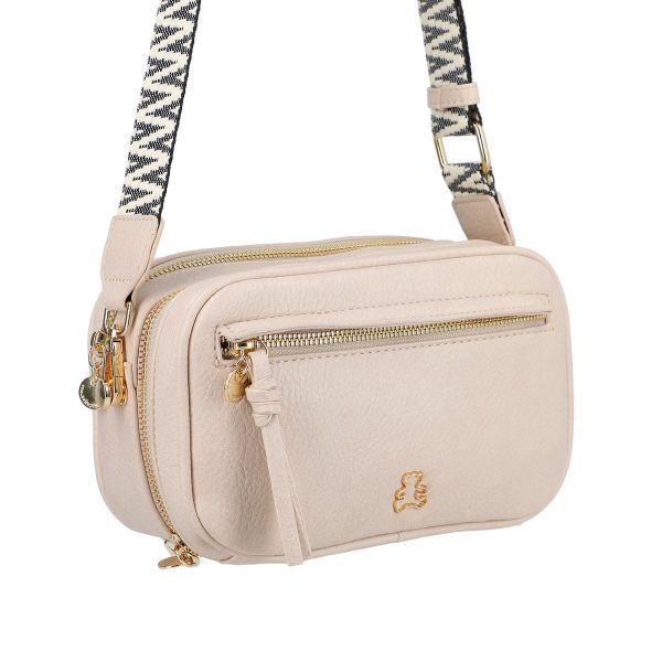 Poseta femei casual bej de umar cu doua compartimente Lulu Castagnette BS23015CA230291 4