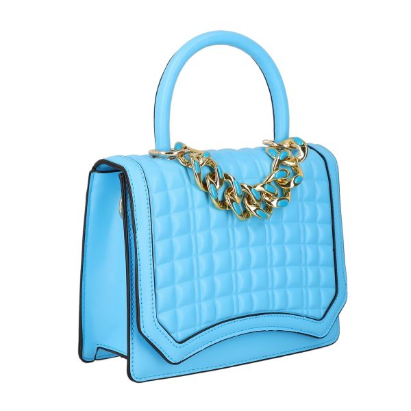 Set geanta dama casual cu gentuta albastru deschis cu maner TurboBags BS8783CA2301223 6
