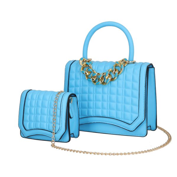 Geanta Albastra - Set geanta dama casual cu gentuta albastru deschis cu maner TurboBags BS8783CA2301223