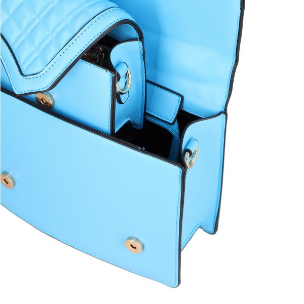 Set geanta dama casual cu gentuta albastru deschis cu maner TurboBags BS8783CA2301223 3