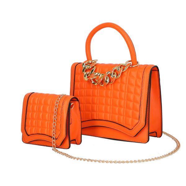 Set geanta dama casual cu gentuta portocaliu cu maner TurboBags BS8783CA2301219 6
