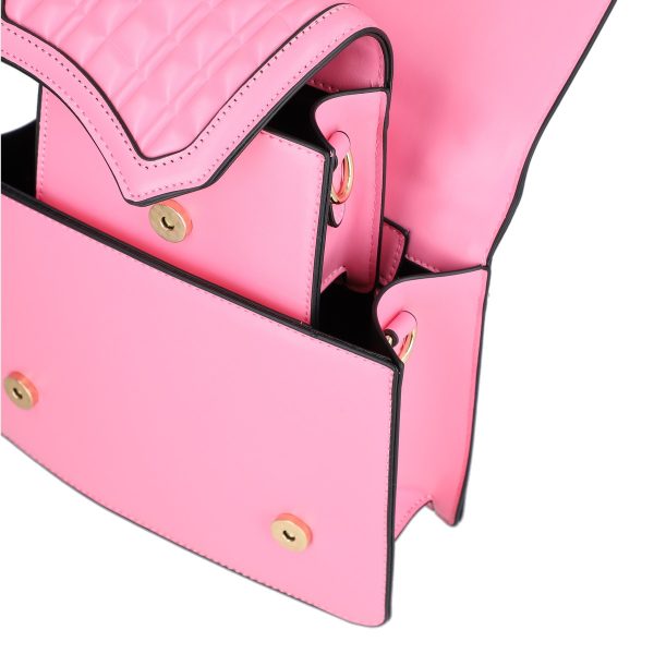 Set geanta dama casual cu gentuta roz deschis cu maner TurboBags BS8783CA2301222 3