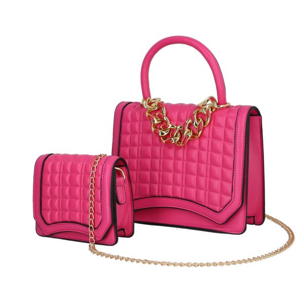 Set geanta dama casual cu gentuta roz cu maner TurboBags BS8783CA2301224 6