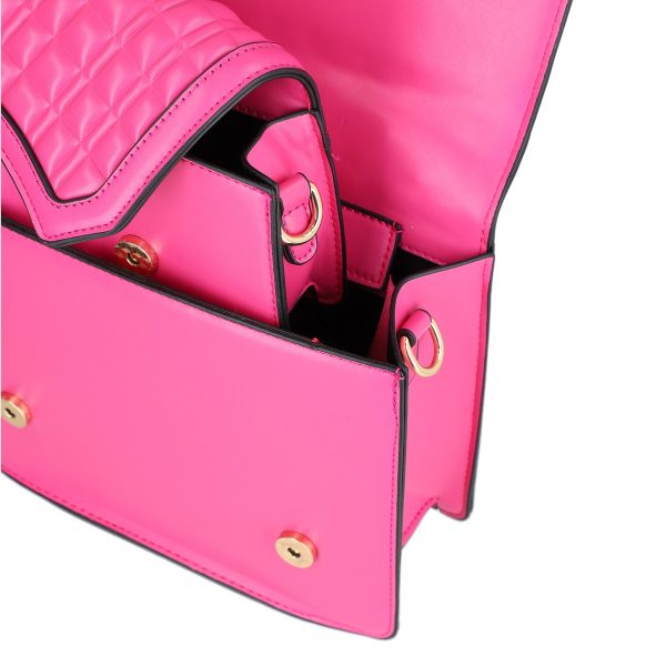 Set geanta dama casual cu gentuta roz cu maner TurboBags BS8783CA2301224 3