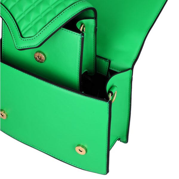 Set geanta dama casual cu gentuta verde cu maner TurboBags BS8783CA2301225 3