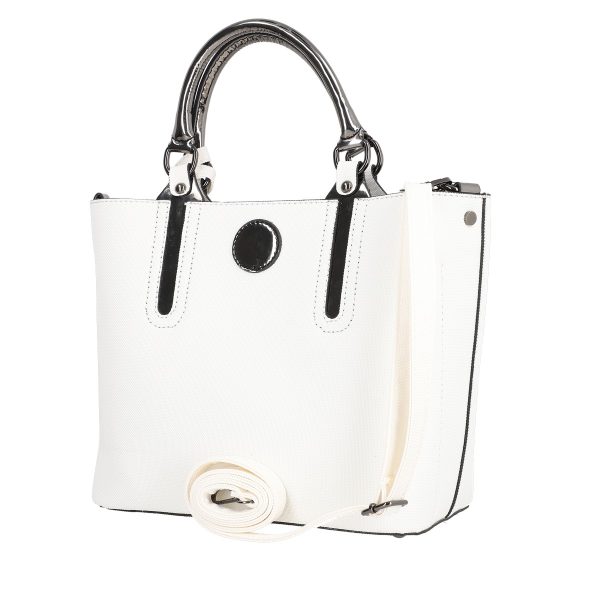 Set geanta dama casual cu portofel din piele ecologica alb BS33SET2302335 5