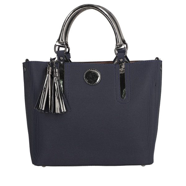Set geanta dama casual cu portofel din piele ecologica bleumarin BS33SET2302336 4