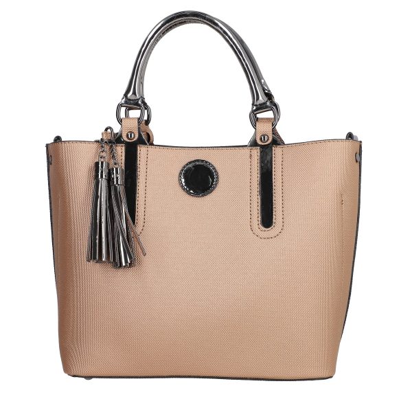 Set geanta dama casual cu portofel din piele ecologica bronz BS33SET2302337 4