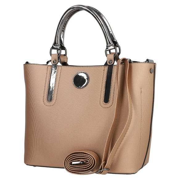 Set geanta dama casual cu portofel din piele ecologica bronz BS33SET2302337 5