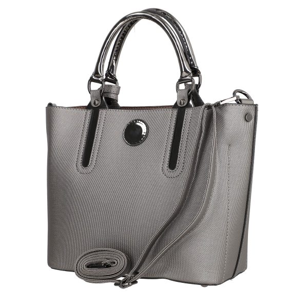 Set geanta dama casual cu portofel din piele ecologica gri BS33SET2302333 5