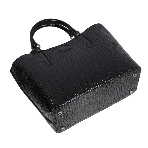 Set geanta dama casual cu portofel din piele ecologica texturata negru BS33SET2302330 6