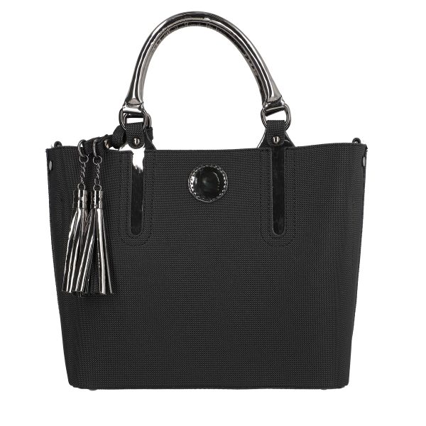 Set geanta dama casual cu portofel din piele ecologica negru BS33SET2302331 6