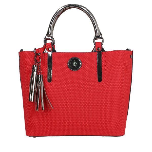 Set geanta dama casual cu portofel din piele ecologica rosu BS33SET2302338 4
