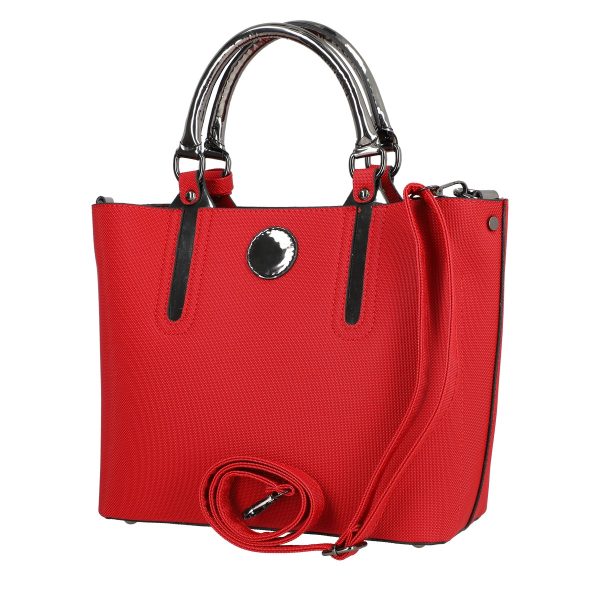 Set geanta dama casual cu portofel din piele ecologica rosu BS33SET2302338 5