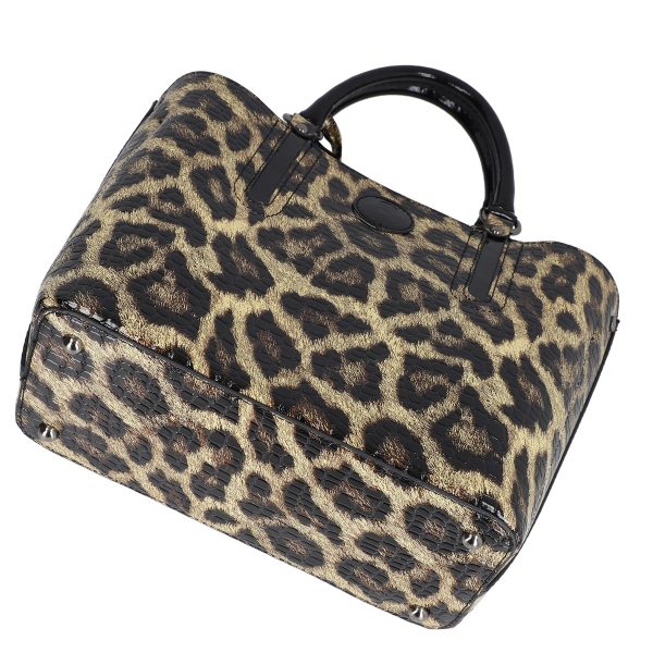 Set geanta dama casual cu portofel din piele ecologica texturata maro cu negru BS33SET2302339 7