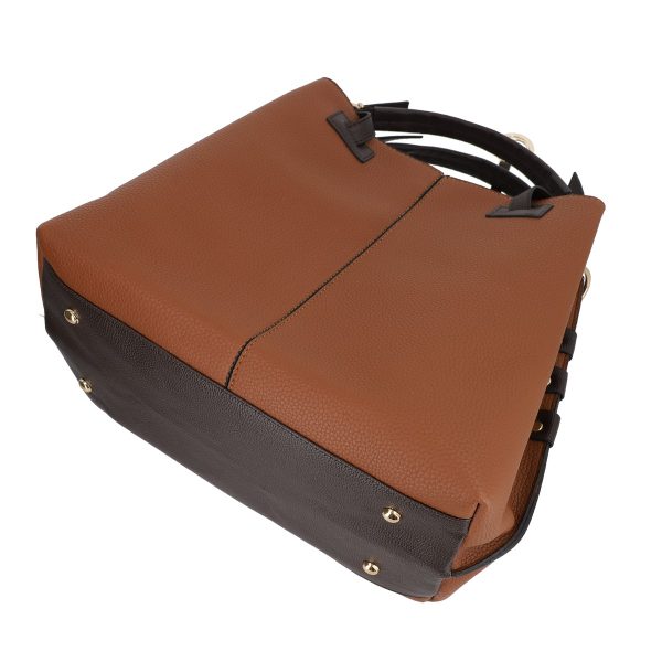 Set geanta dama cu portofel casual maro din piele ecologica cu doua compartimente BS22SET2302320 4